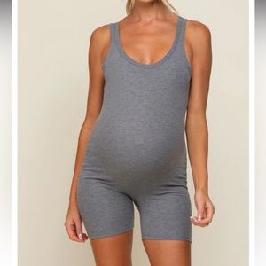 Gray Maternity Romper